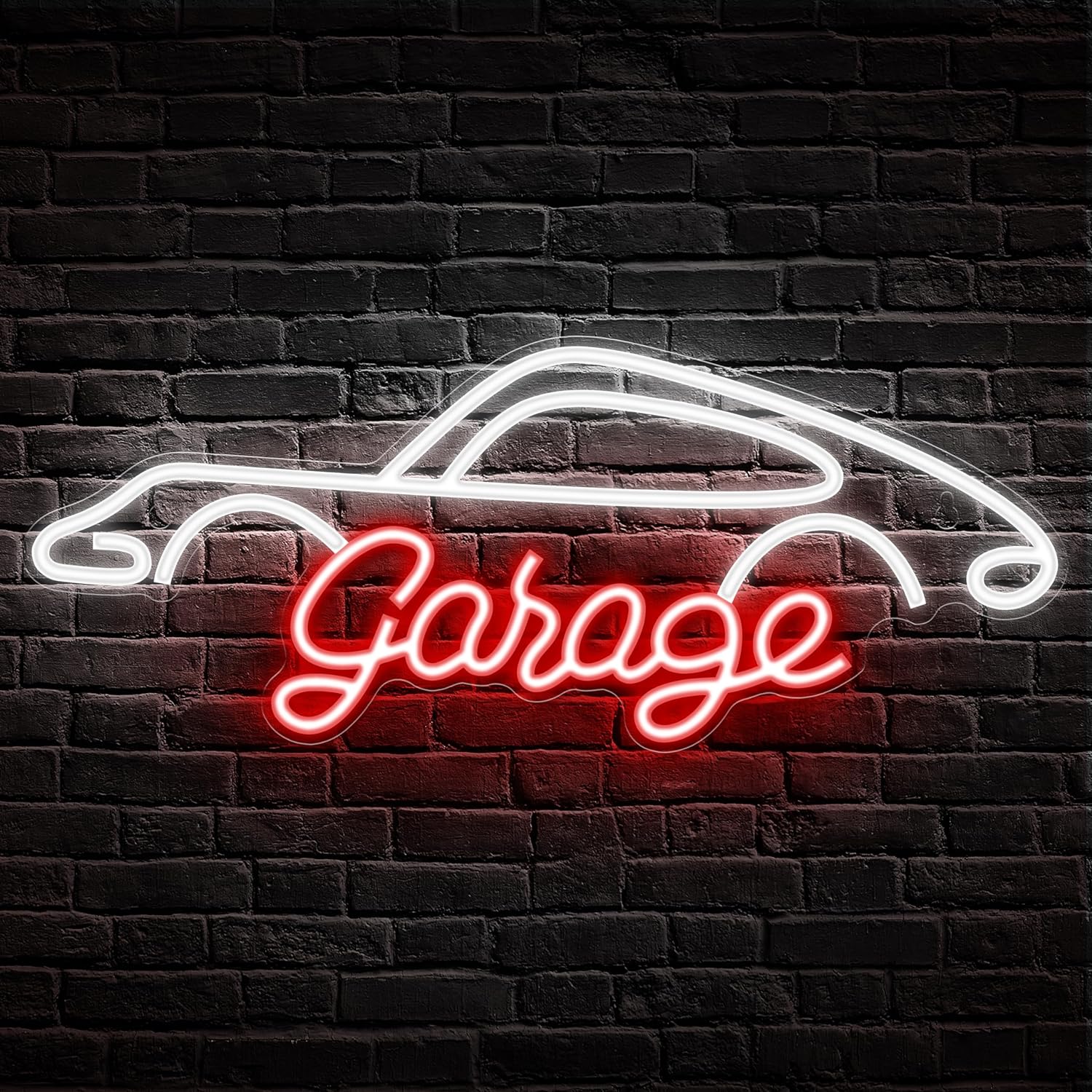 1 neon sign for garage, LED garage sign for garage decoration, car repair, men's cave, and the best for car enthusiasts: Red