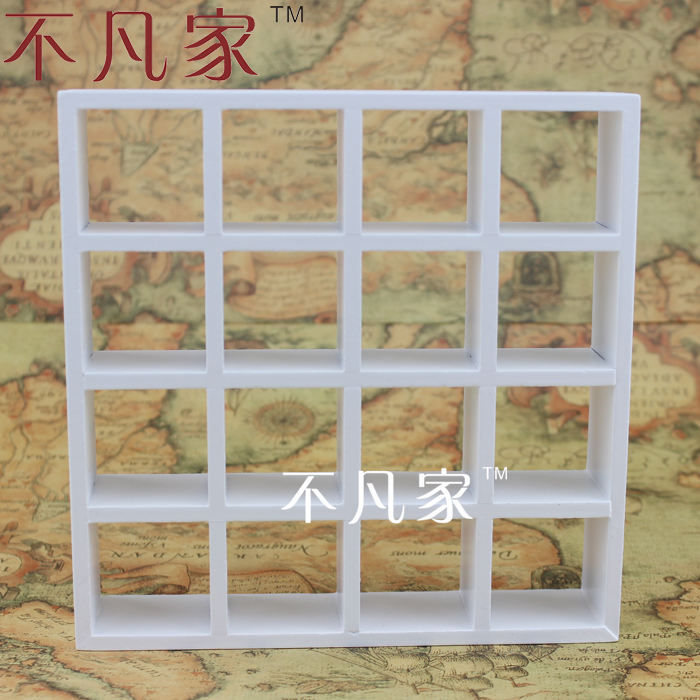 Doll house micro mini mahogany furniture white decorations rack