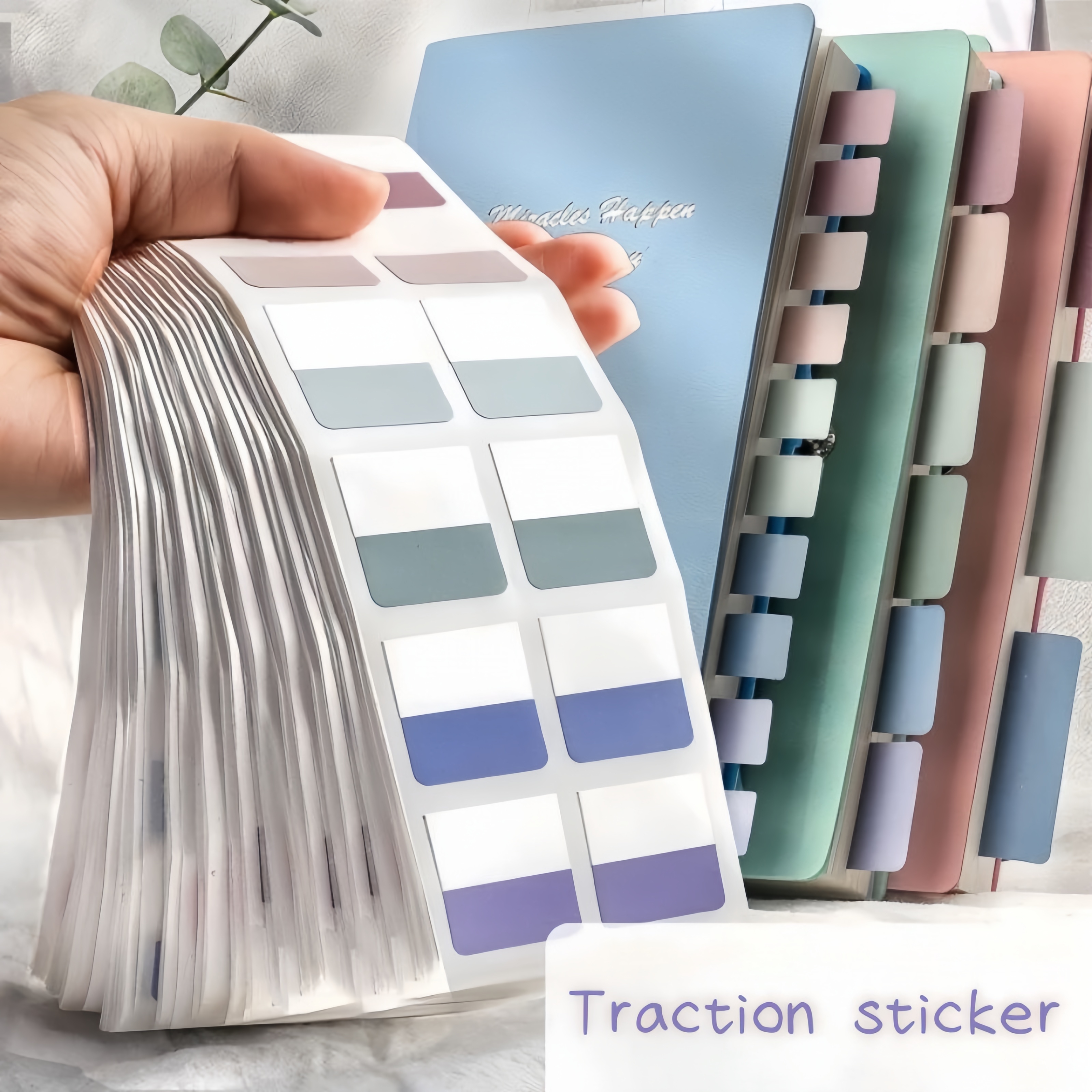 Lichte kleuren Sticky Index Sticker Tabs, 3 maten 6 kleuren beschrijfbare herbruikbare bestandsvlaglabels voor Bijbel