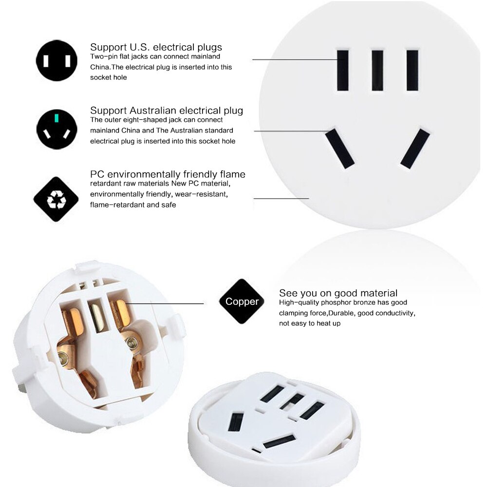 AC 250V 10A EU plug Travel Converter Travel Charger Wall Power Plug Socket With Home Adapter
