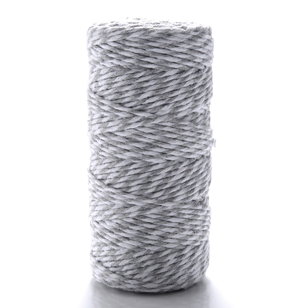 10 Meter/partij 1.5Mm Dubbele Kleur Natuurlijke Katoenen Draad Jute Hessische Hennep Touw Voor Cadeau Verpakking Partij Bruiloft Benodigdheden Decor: gray