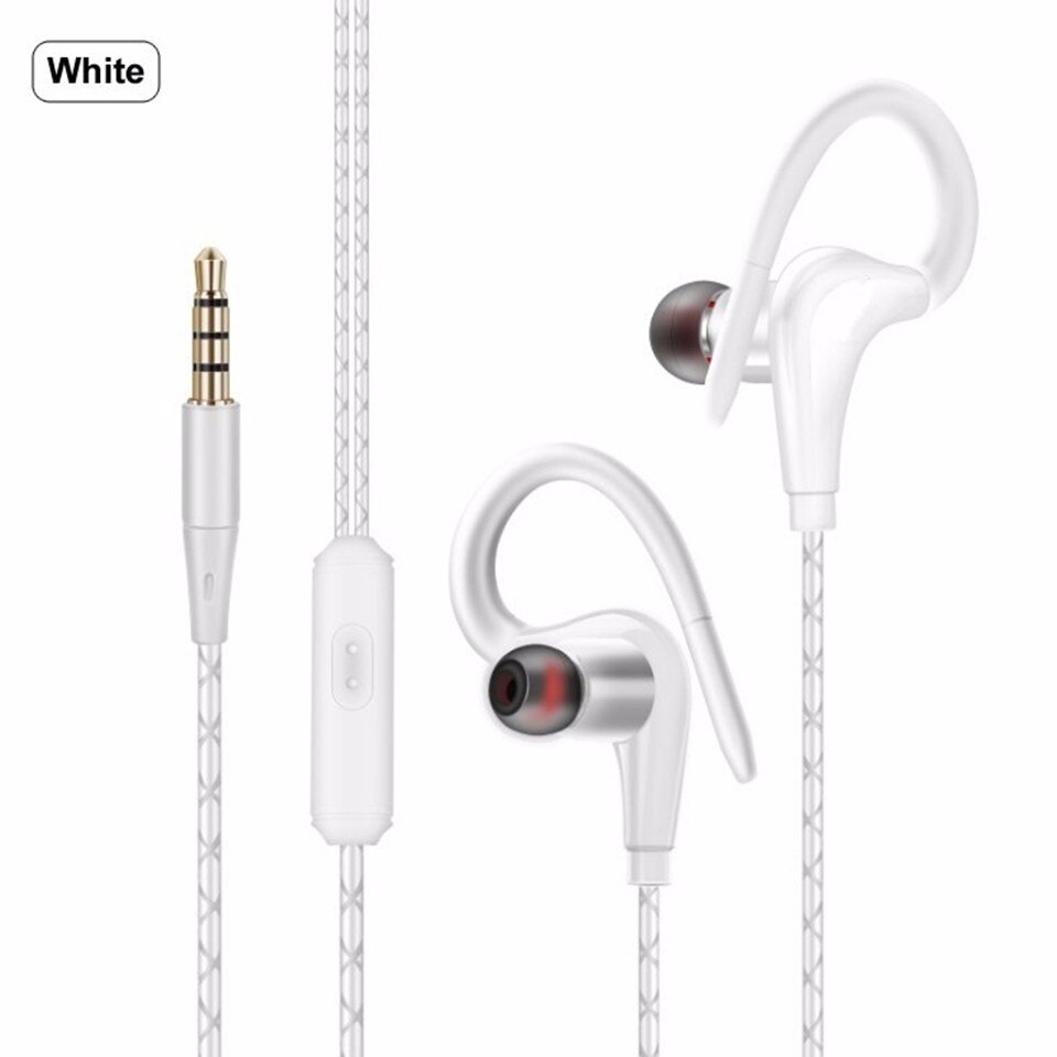 Sicneka Super Bass Sports Headphones HiFi Earphones Sweatproof Running Headset With Microphone For iphone Samsung xiaomi: white