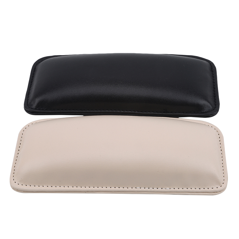 Rodillera negra para coche, rodillera de cuero para Interior de coche, cómoda espuma viscoelástica Universal