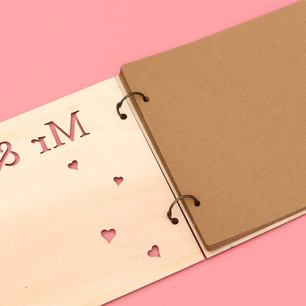 1pc bröllop gästbok ihålig gäst inloggningsbok snida trä gästbok trä ihålig hantverk anteckningsbok för bröllop