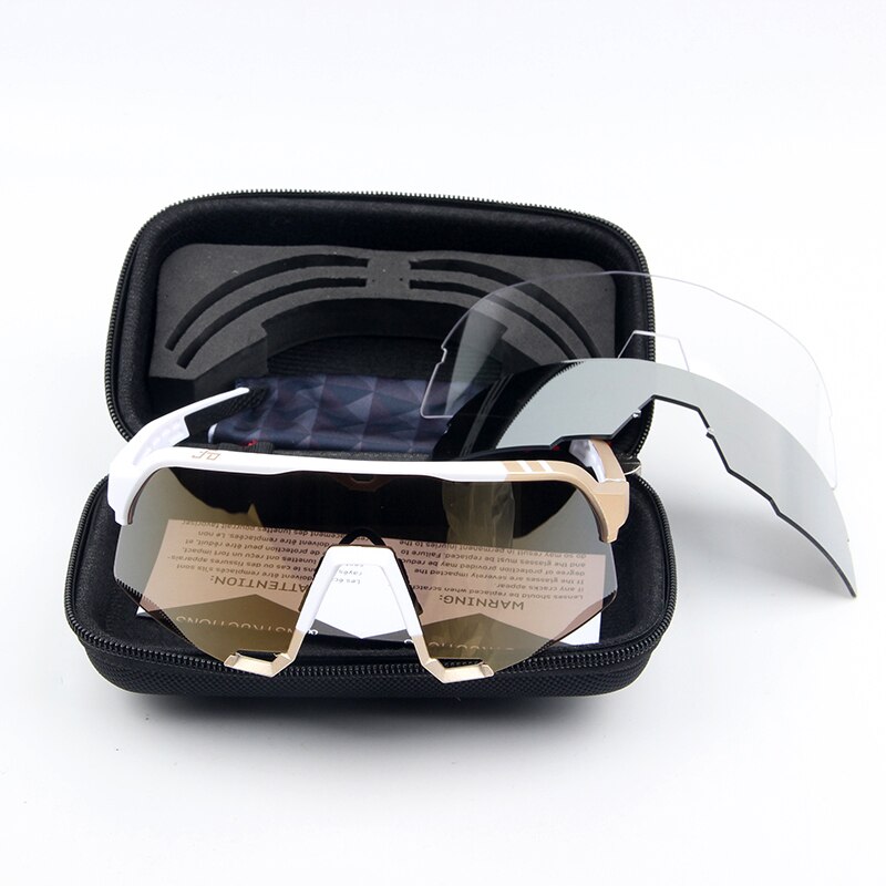 S3 Cycling sunglasses peter sagan Sports Bike Cycling Goggles Sunglasses UV400 Eyewear 3Lens bike accessories: S3white yellow