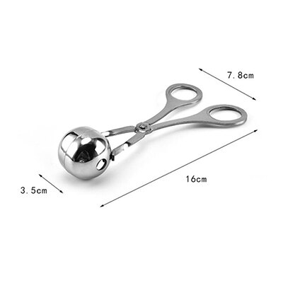 2 Sizes DIY Fish Meat Rice Ball Stainless Steel Maker Convenient Meatball Maker Stainless Steel Stuffed Meatball Clip 100gB: 16cm x 3.5cm