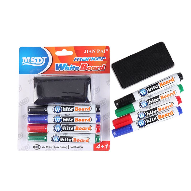 Whiteboard Pen Erasable Marker Security Oily-Based Marker Pen Whiteboard Eraser set school Office Stationery classroom supplies