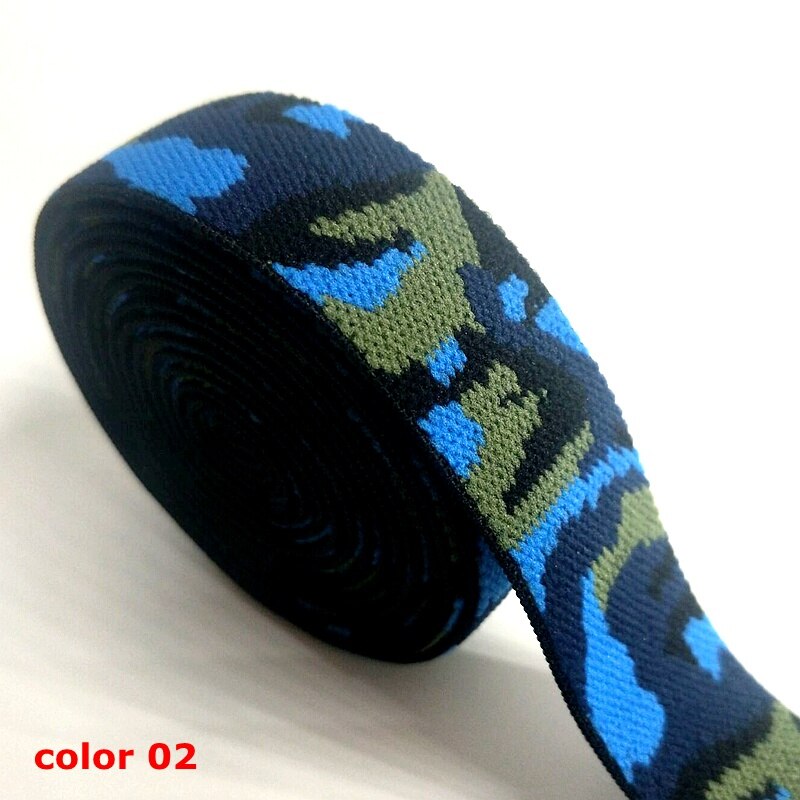 Hl 25 Mm 2 Meters/package Drie Kleuren Camouflage Patroon Elastische Band Kleding Tassen Schoenen Thuis Textiel Naaien Accessoires Diy: color 02