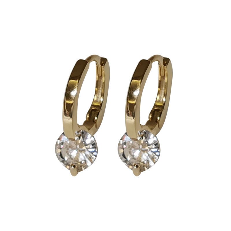 REETI – boucles d&#39;oreilles Huggie en argent Sterling 925 et zircone cubique pour femmes, pendentif rond