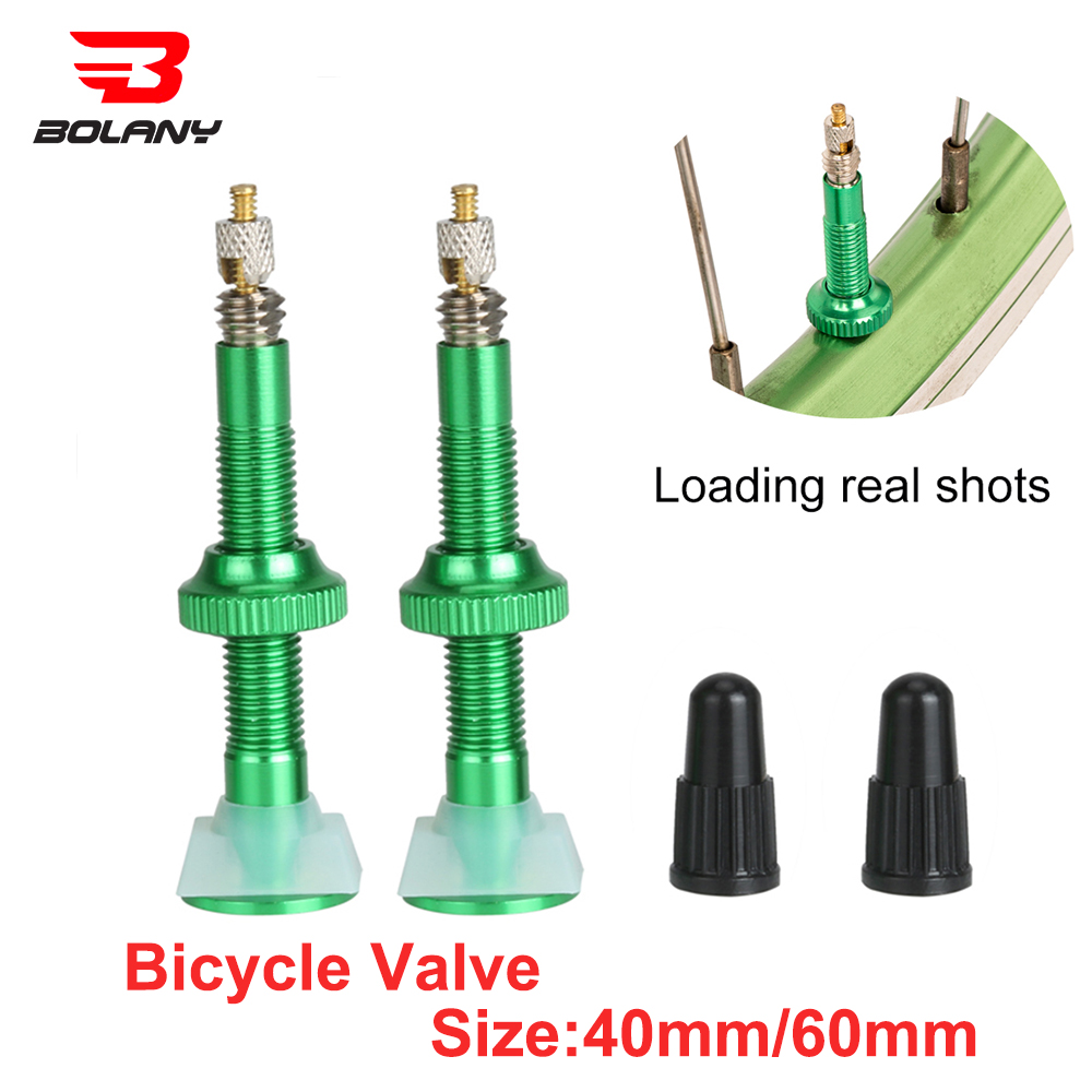 BOLANY 1 Pair Bicycle Valve 40mm /60mm MTB Road Bike Extender Valves Tubeless Vacuum Nozzle Aluminum Alloy Sealant Accessories