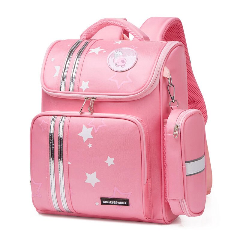 Primary 1-3 Grade School Bag for Girls Children Orthopedic Backpack Kids Cartoon Waterproof Book Bag Mochila Infantil Escolares: Pink