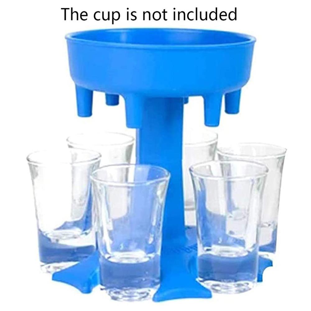 6 Shot Glass Wine Dispenser Wine Whisky Beer Carrier Party Beverage Holder Dispenser Rack Plastice Wine Stand Bar Supplies: blue
