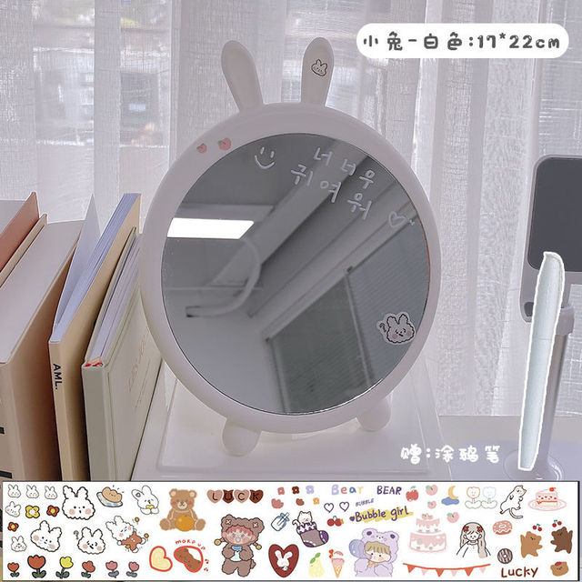 Ins-Espejo de maquillaje con forma de oso para chica, accesorio decorativo para dormitorio de estudiantes, escritorio, princesa: 05