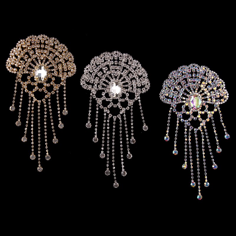 Cusack de aplicación de strass de cristal para vestidos de boda bolsas de ropa sombreros adornos costura DIY artesanía de plata AB oro