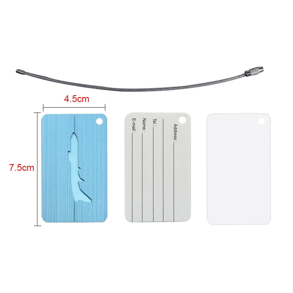 Draagbare Bagage Tags Aluminium Tag Koffer Id Naam Adres Houder Vliegtuig Bagage Boarding Label Kaart Reizen Accessoires