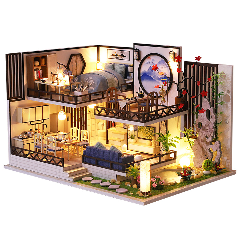 Cutebee Diy Poppenhuis Kit Houten Poppenhuizen Miniatuur Poppenhuis Meubels Kit Met Led Speelgoed Voor Kinderen L32: M29A