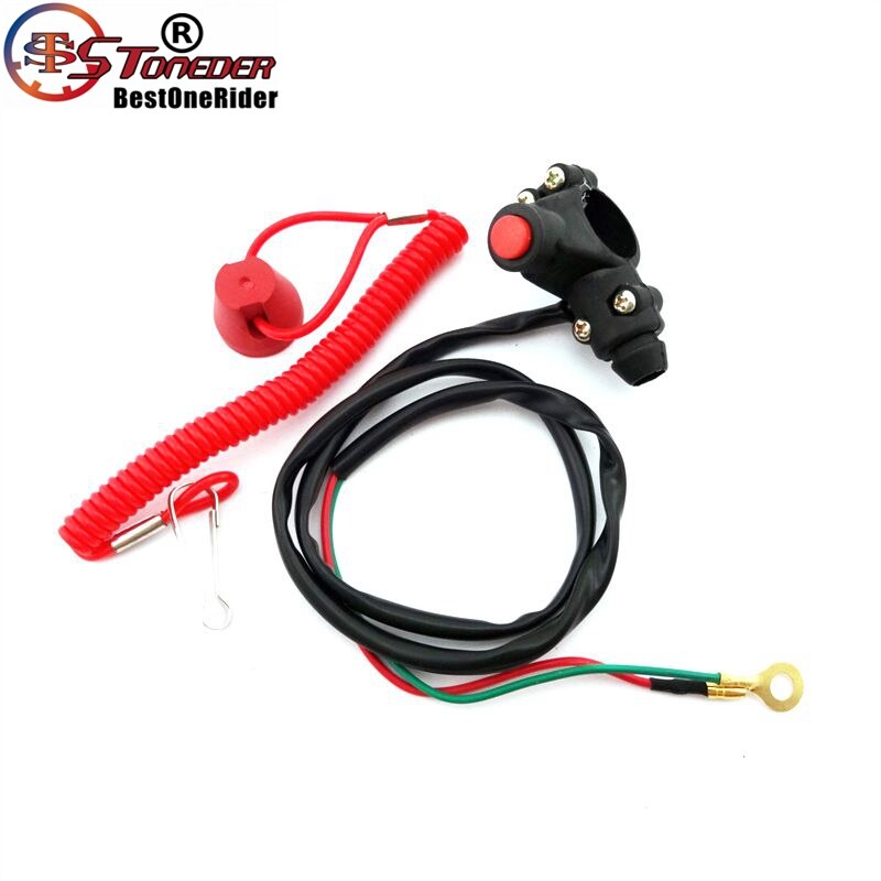 STONEDER Kids ATV Kill Stop Tether Open Safety Switch Push Button For 2 Stroke Pocket Dirt Bike Mini Moto 4 Wheeler Quad