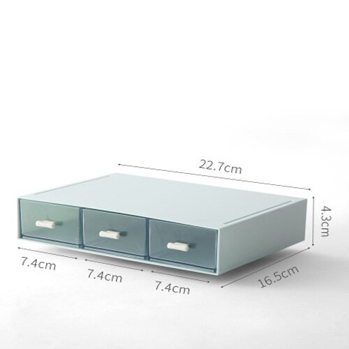 Empilable grande capacité boîte de rangement cosmétique maquillage tiroir organisateur bijoux maquillage conteneur bureau articles divers boîte de rangement: Green-C