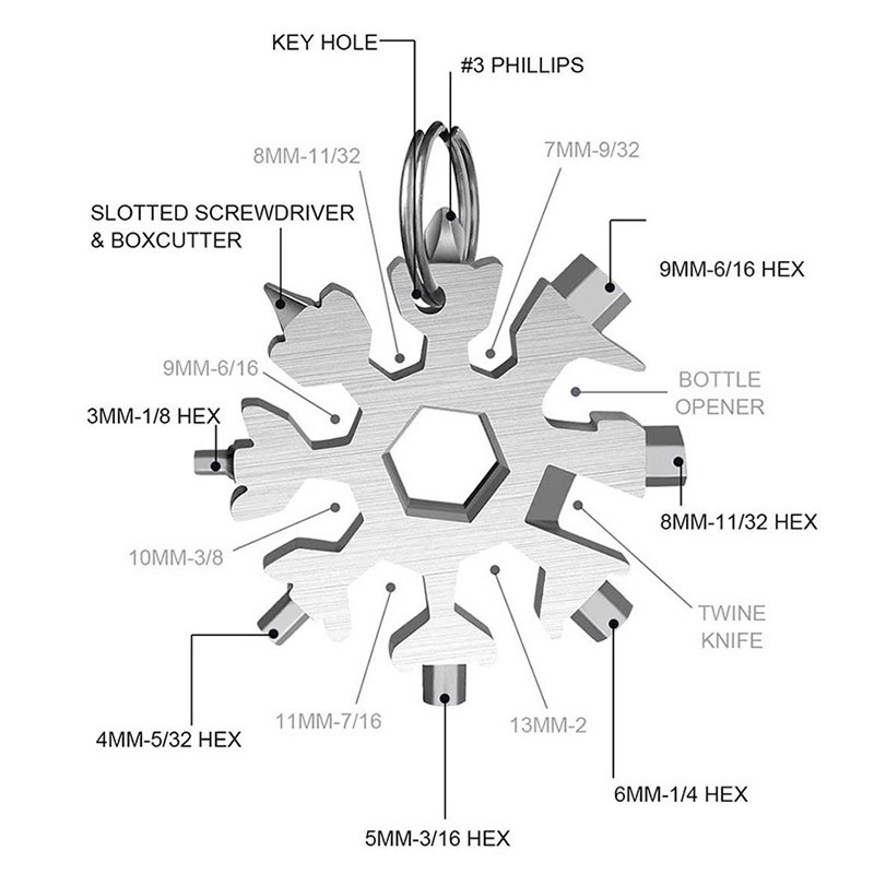 Universal Tragbare 18-in-1 EDC Schneeflocke Drehmomentschlüssel Multi-tool Werkzeuge Set Multifunktions Hand Werkzeuge Manuelle Werkzeug