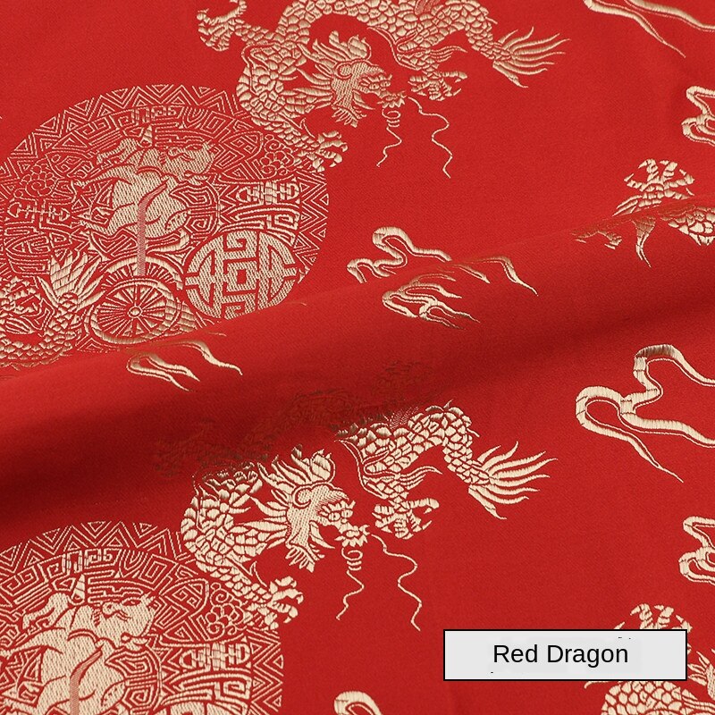 Kinesisk silke imitation brokade jacquard stof stof cheongsam kostume formel kjole materiale hylster tøjpose diy klud: 6