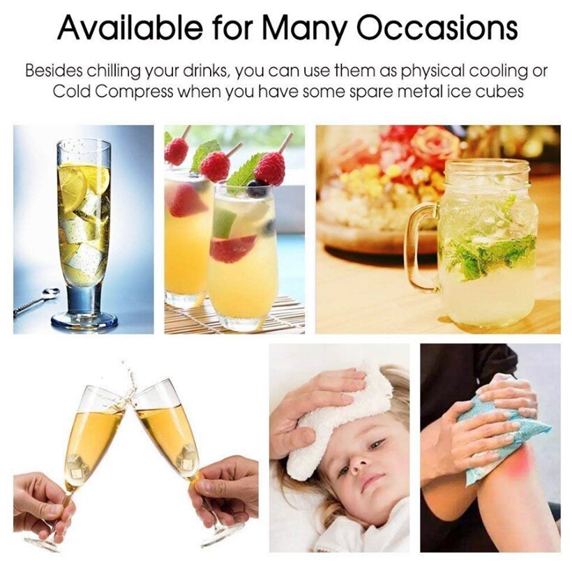 Stainless Steel Ice Cube Tray Cubes Reusable Chilling Stones For Whiskey Wine Bar Tools Rocks Cooler Bucket Beer Barware Drink