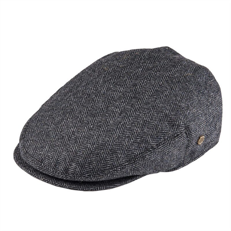 VOBOOM – casquette plate à chevrons, 50% laine Tweed, chapeau de taxi, NewsboyCap Bunnet Paddy Dai, coupe-fromage, chapeaux de conduite: Gris foncé / 6 1/2
