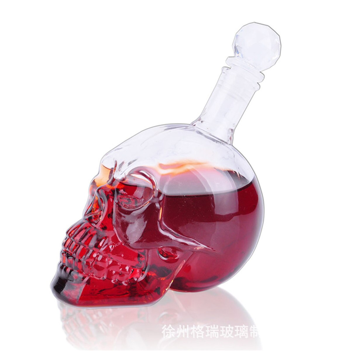 Tête de Vodka crâne bouteilles 4 tailles vide clair gothique vin Vodka