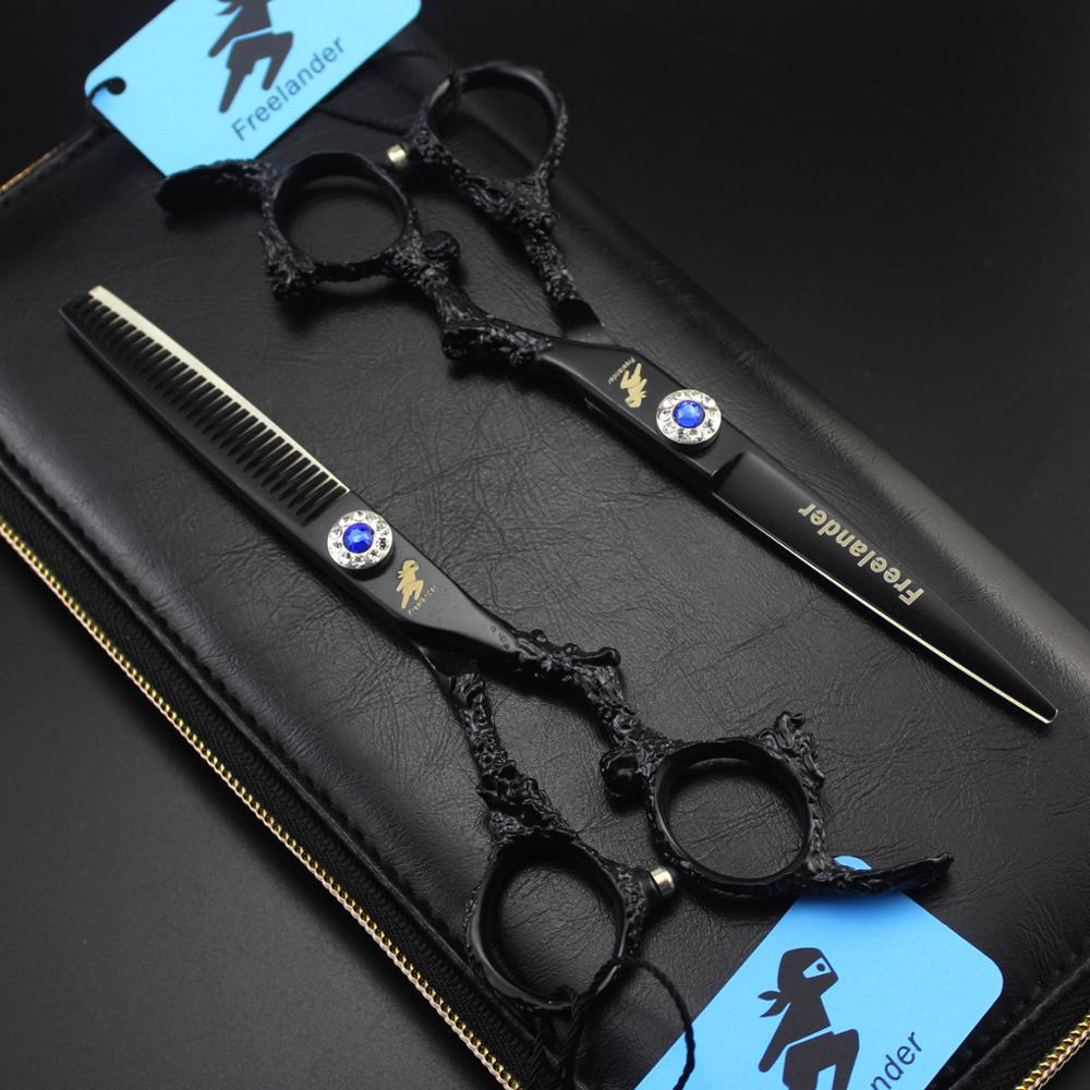 6.0 Inch Hair Scissors Barber Hairdressing Scissors Hair Cutting Shears For Barbershop: CD-6B set with bag