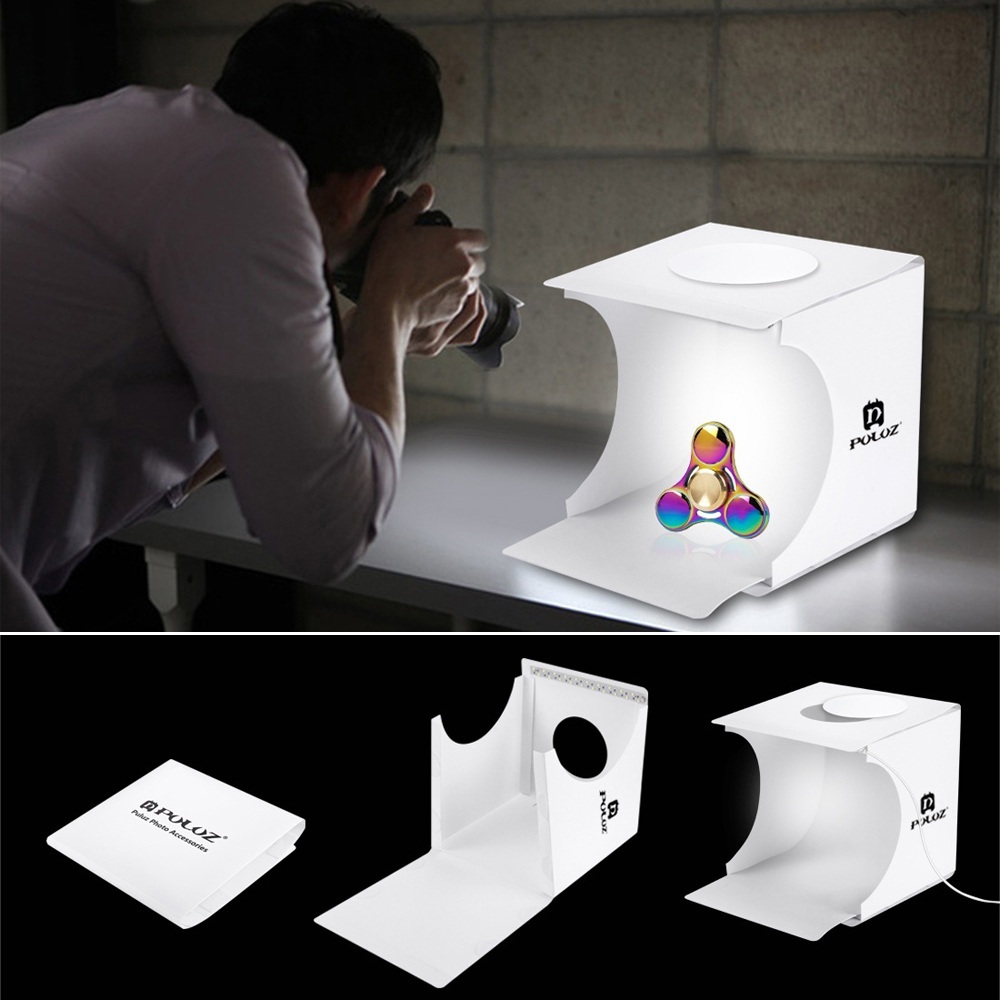 3 LED Folding Lightbox 22*23 Photography Photo Studio Softbox Portable Softbox Adjustable Brightness Light Box For DSLR Camera