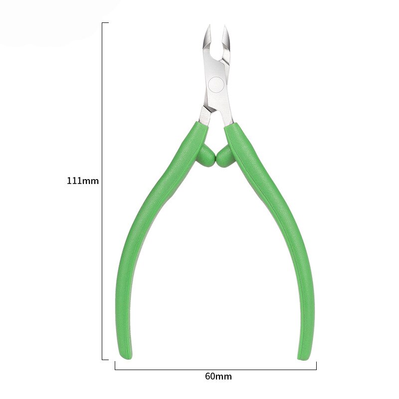 1pc Silicon Cuticle Nail Nipper Clipper Nail Art Manicure Pedicure Care Trim Plier Cutter Scissor Beauty Nail Tools: Green