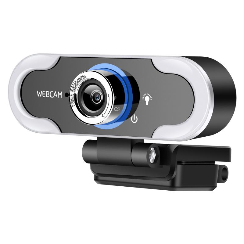 HD 1080P Webcam With Microphone PC Laptop Desktop USB Webcams With LED Light For Computer With LED Touch Function