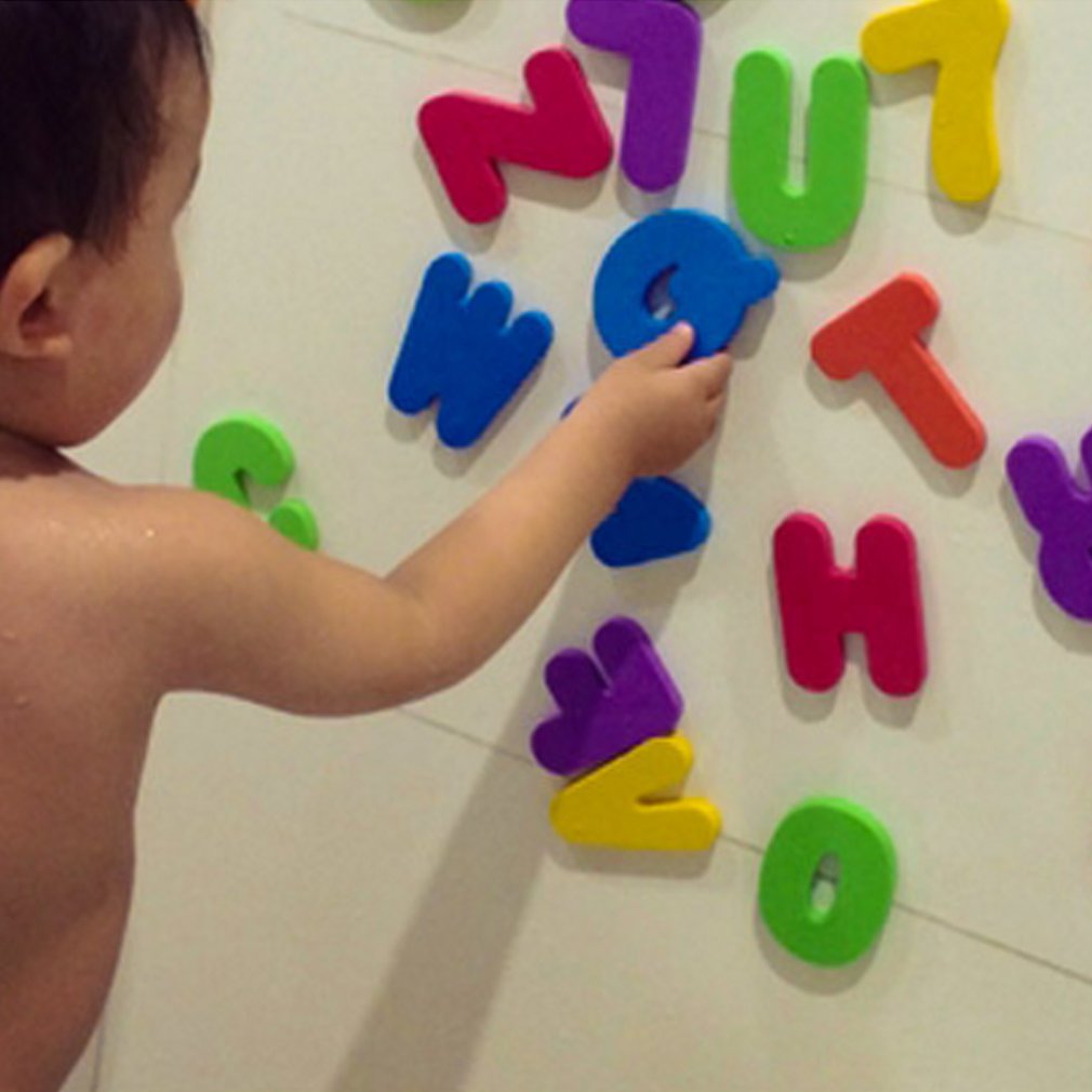 Baby Foam Stickers 26 Letters + 10 Numbers Baby Bath Tub Water Stickers Kids Children Floating Bath Shower Toys
