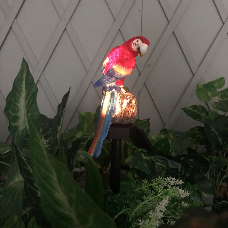 Parrot Solar Light LED Outdoor Lawn Ornament Powered Garden Bird Shape Lighting Waterproof Novelty Lamp