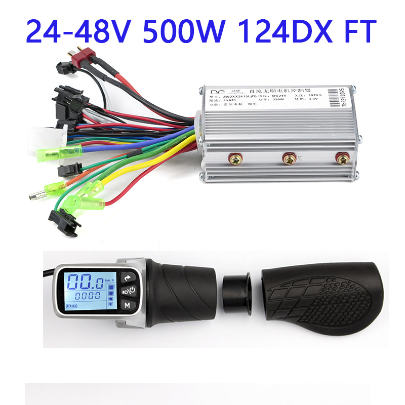 36/48V Ebike Controller With Lcd Display For Electric Scooter Controller Electric Bike Controller Kit Electric Bike Display S5: 24-48V 500W 124DX FT