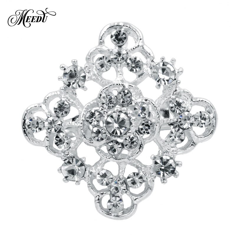 MIEG Clear Rhinestone Bijoux Pins Bloem Broches Voor Vrouwen Wedding Party Decoratie Charmant Sieraden: 639S