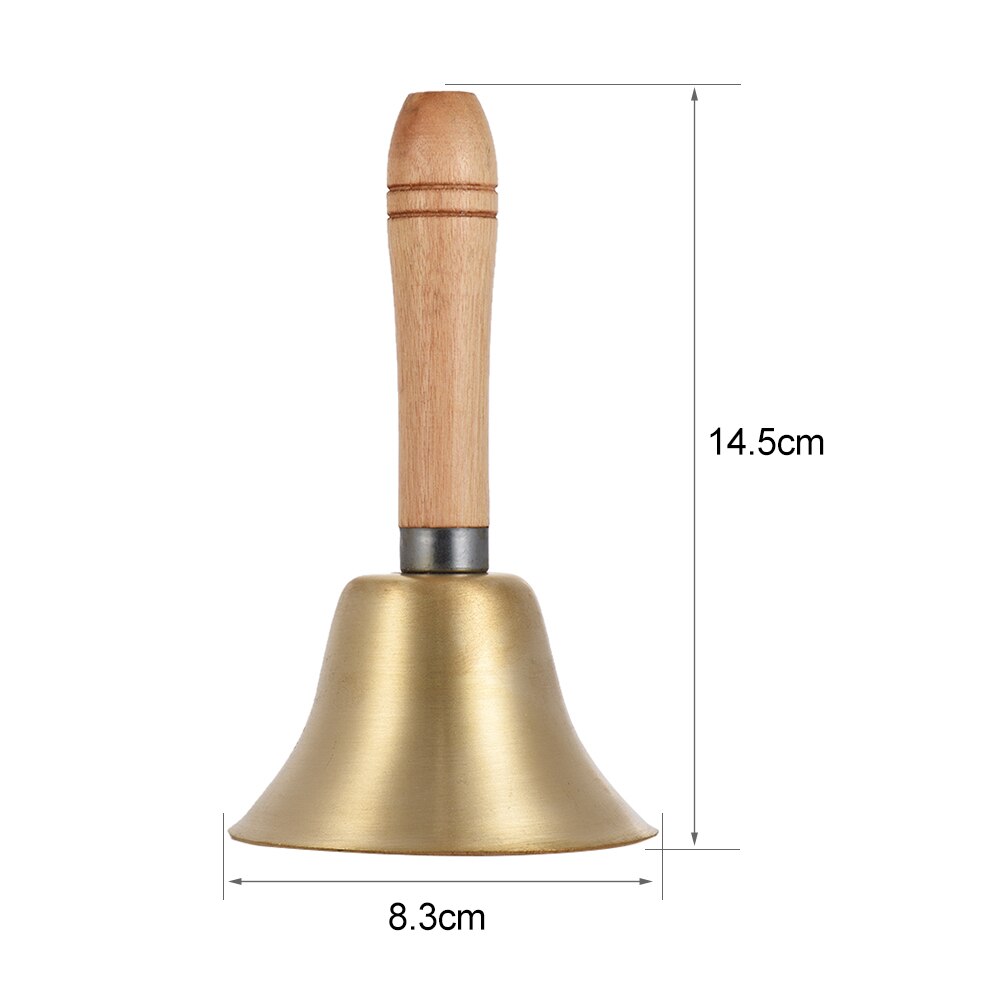 Messing Hand Bell Luid Bellen Bell Tafelbel Bureau Ringbell Met Houten Handvat