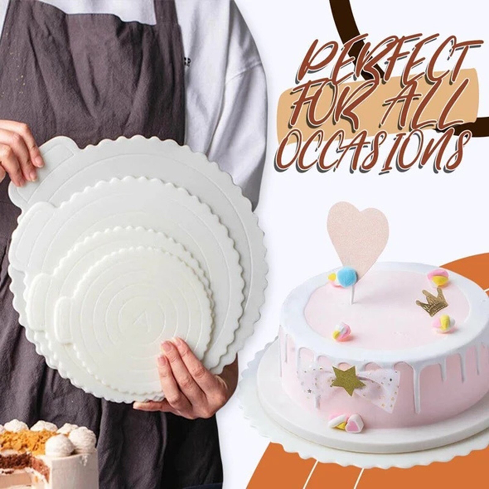 Reusable Mousse Cake Board Plastic Round Square Cake Base Cupcake Dessert Tray Display Stand For Home Wedding Birthday Party