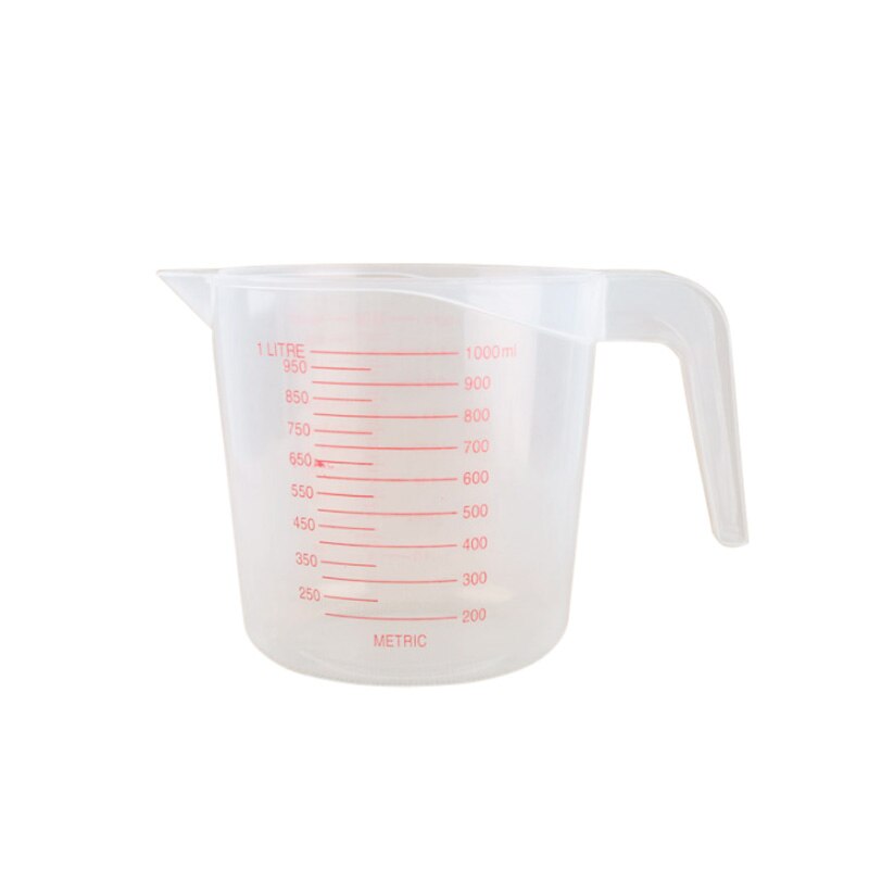 Plastic Measuring Cup 250/500/1000ml Clear Scale Show Transparent Mug +Handle Pour Spout 3sizes Measuring Device
