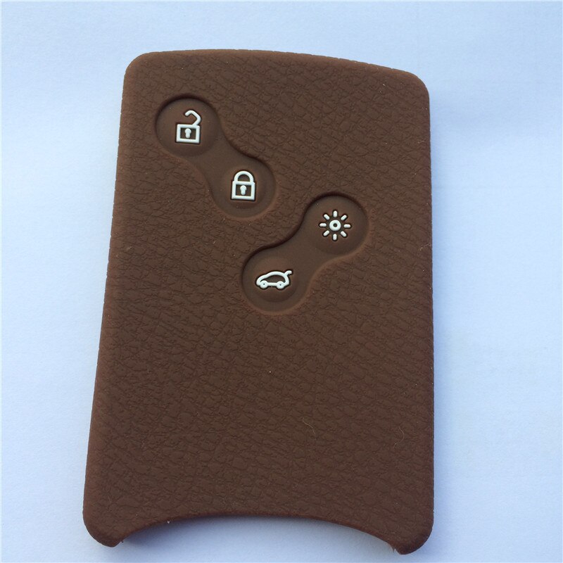 Silicone rubber car key cover case for Renault Clio Logan Megane 2 3 Koleos scenic card 4 button remote key: Brown
