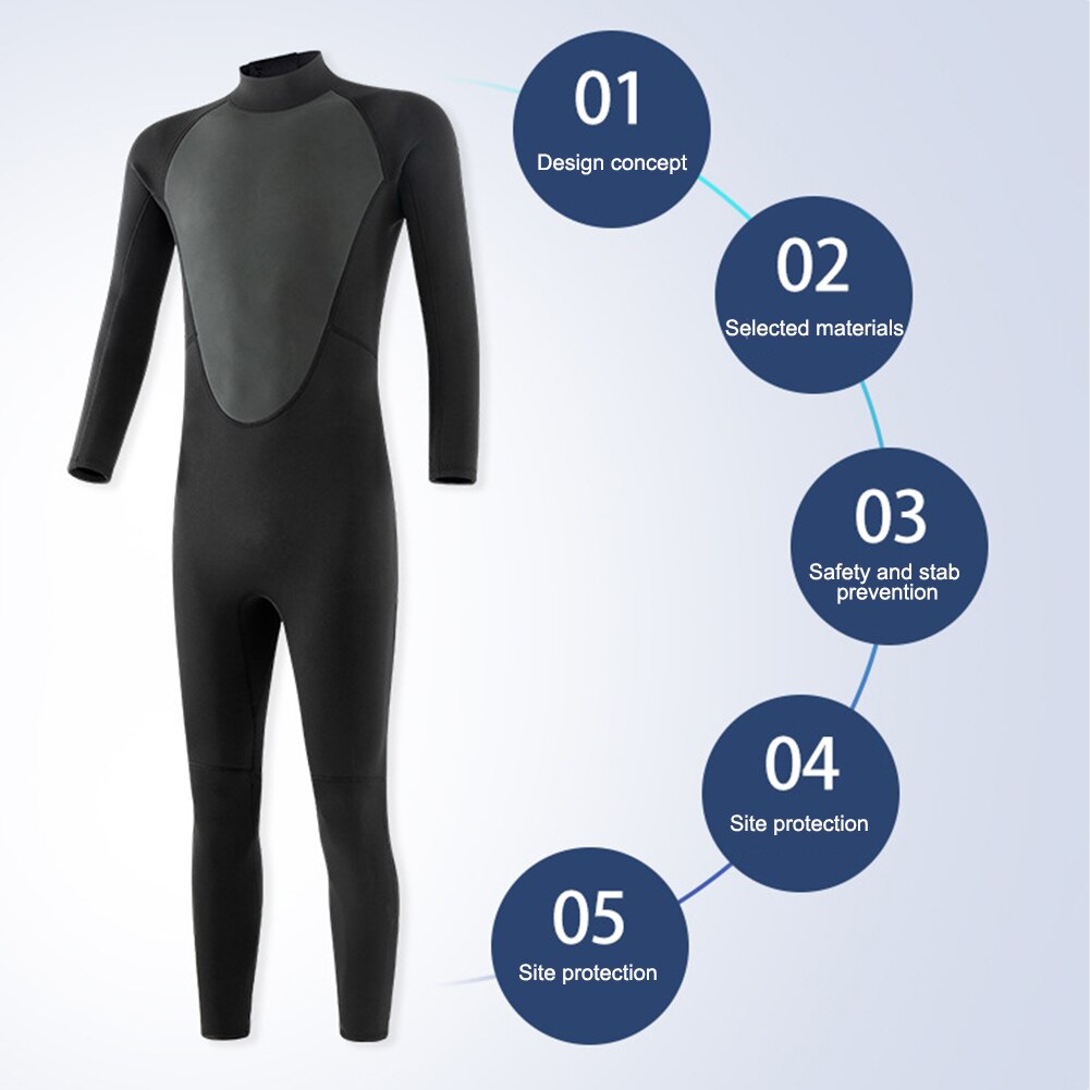 Men Full Bodysuit Wetsuit 3mm Diving Suit Stretchy Swimming Surfing Snorkeling