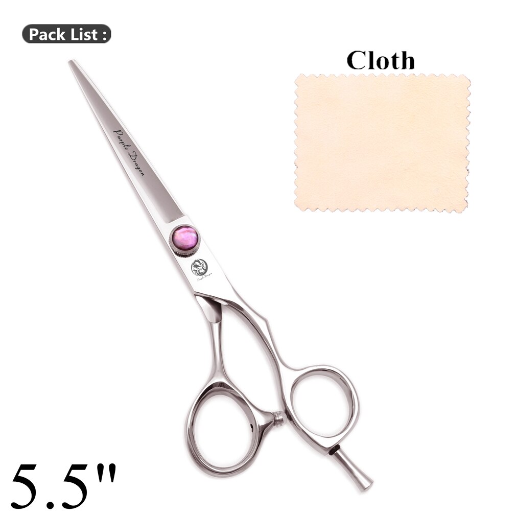 Purple Dragon – ciseaux de coiffure professionnels, 5 ", 5.5", 6 ", JP 440C, coupe fine, , Z9014: Z9014-C 55N