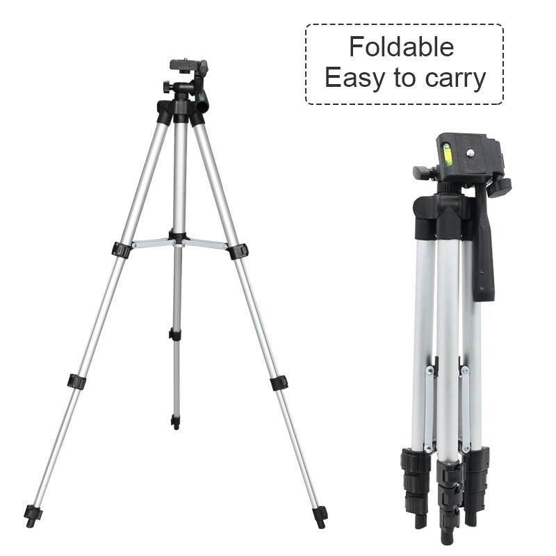 Foldable 102cm 150cm Aluminum Alloy Floor Tripod Telescope Camera Tripod Adjusted Mobile Phone Bracket Live Stand 1/4" Mounting