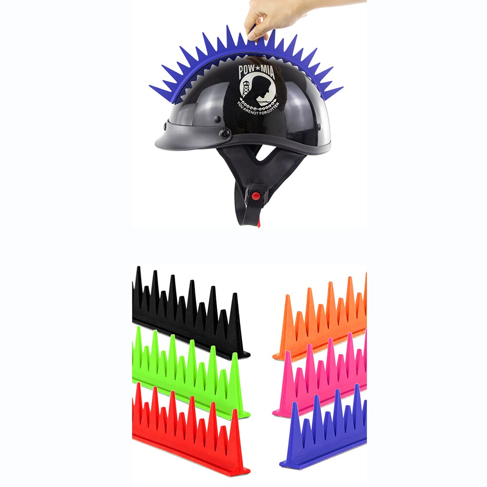 Kilpa moottoripyörä kypärä mohawk piikkinauha cool punk tarra capacete casco kumi koristelu kulma warhawk tikku kypärissä