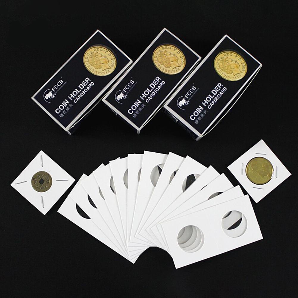 100Pcs Flip Display Storage Cardboard Holder Collection Supplies for 20.5/23/25/27.5/31.5/35mm Coin Держатель картонных монет