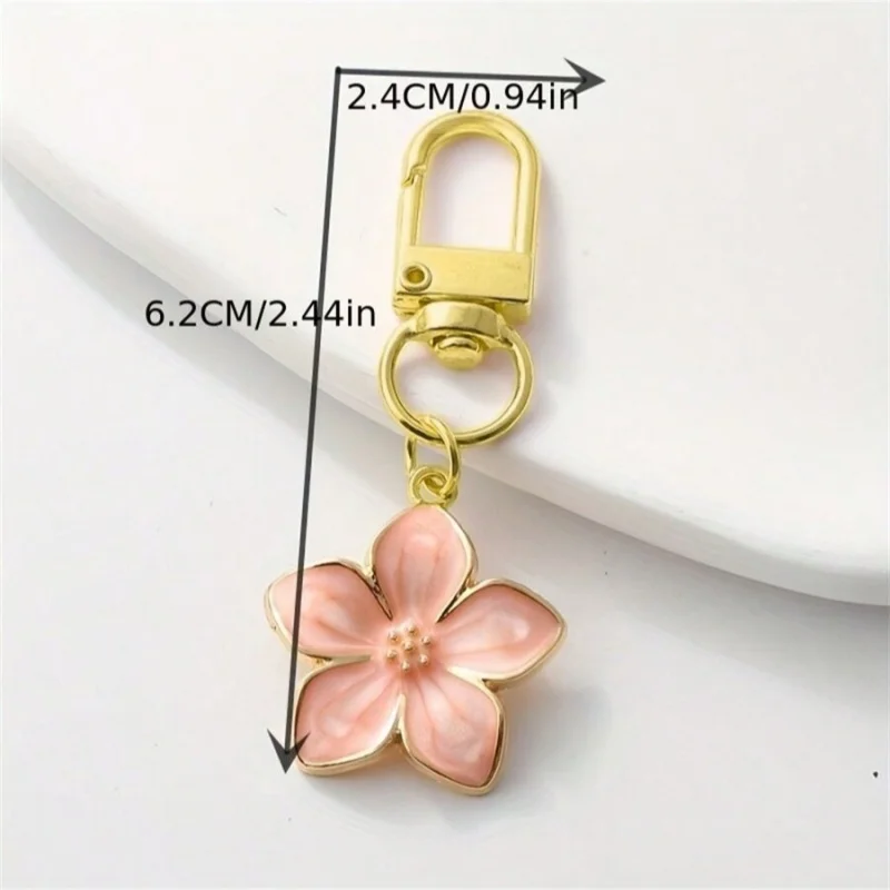 White Pear Blossom Keychain Cute Accessories Keychain Couple Matching Keyrings Pendant Items For Boutique