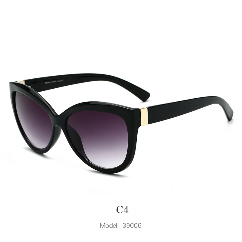 Yooske cat eye solbriller kvinder overdimensionerede solbriller dame luksus mærke nuancer gradient briller: C4