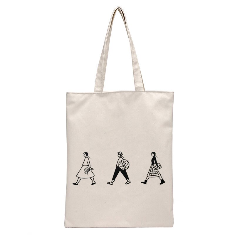 Boodschappentas Student Canvas Handtas Tote Bag School Schoudertassen Eco Reizen Vrouwen Vouwen Winkelen Eco Herbruikbare Opvouwbare Tas