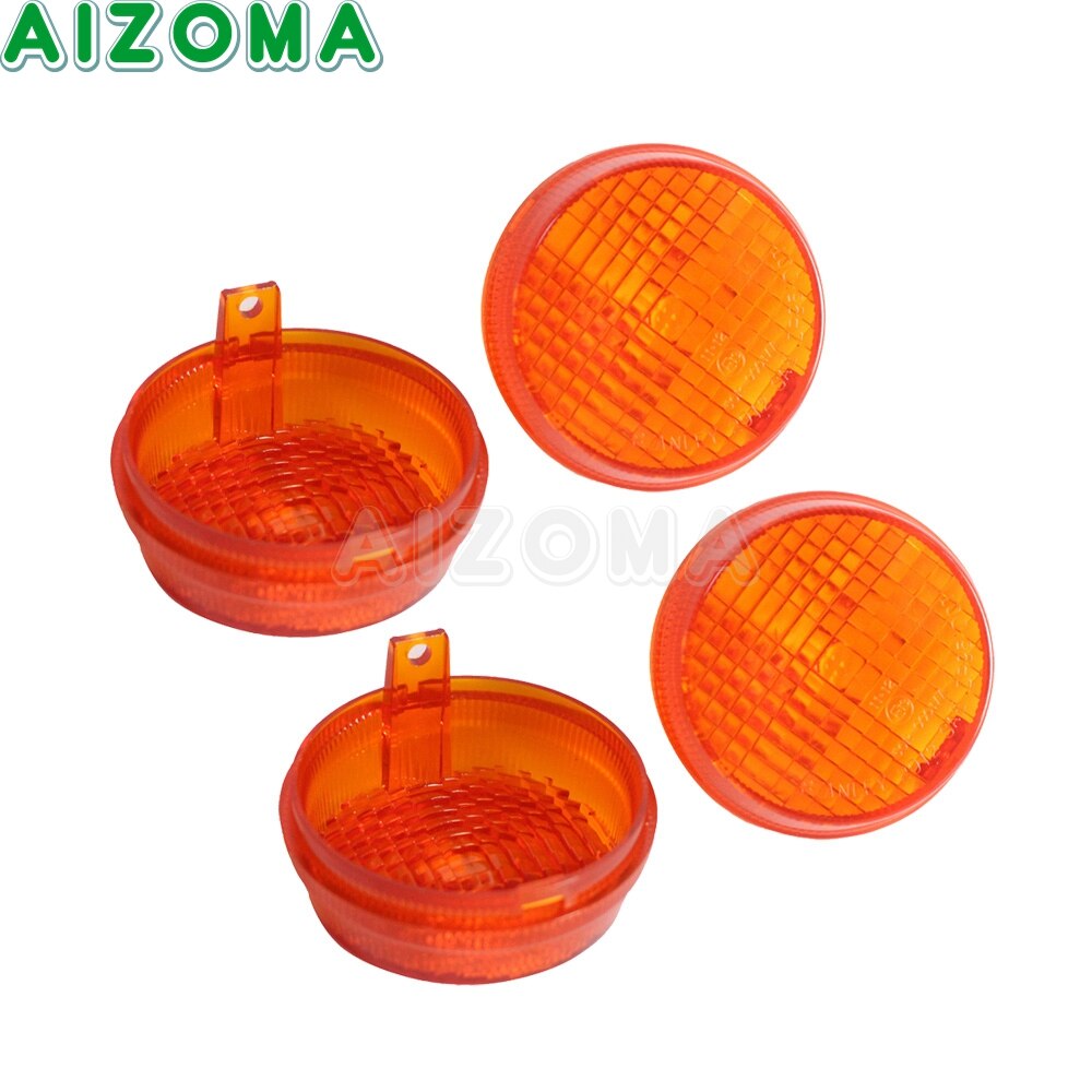 Lentes de luz delantera y trasera para coche, intermitentes de color ámbar con humo claro, lente redonda de 1300 pulgadas para Honda VTX Aero 1600, Kawasaki Vulcan 2,75, VN1600