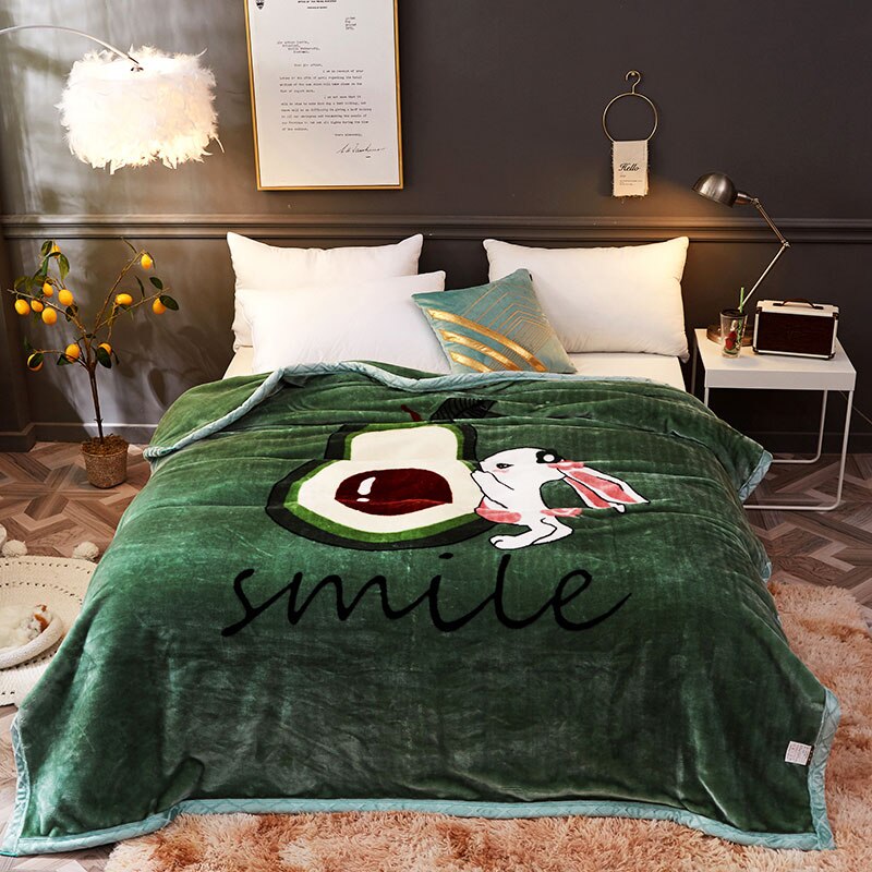 Cartoon Double-Side Winter Dikke Raschel Dekens Kids Adult Leuke Bed Spread Super Zachte Worp Deken: 06