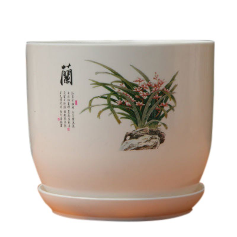 Pot de fleurs en résine pour Cactus Pot de plantes succulentes Style chinois bonsaï Pots Pot de fleur avec trou de Drainage conteneur planteur: C
